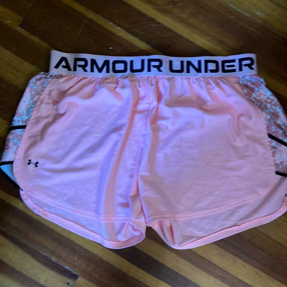 Under Armour Pink Athletic Shorts with Black Trim
